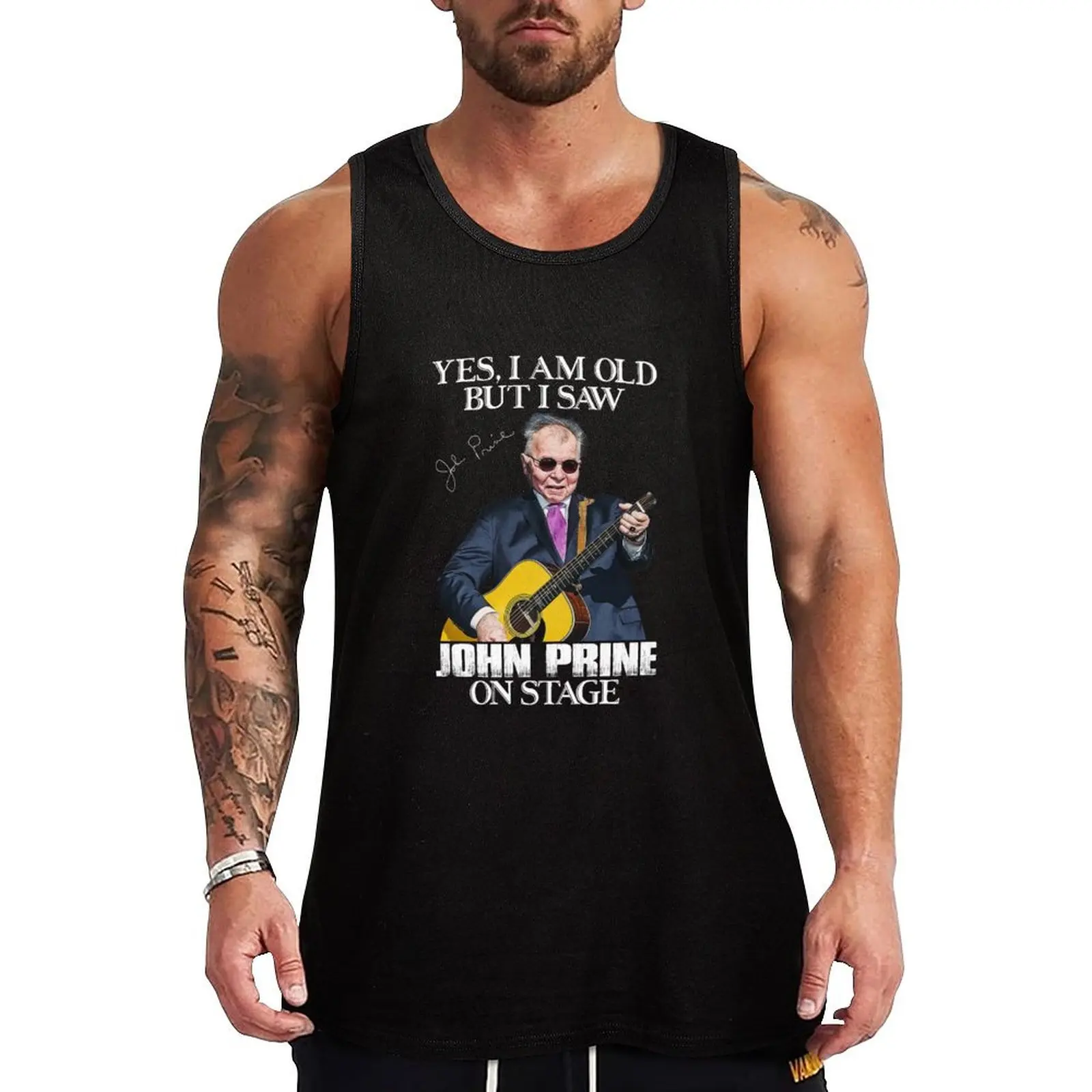 

Yes I'm Old But I Saw John Folk On Stage White Tank Top sleeveless shirt man clothes for men summer T-shirt men