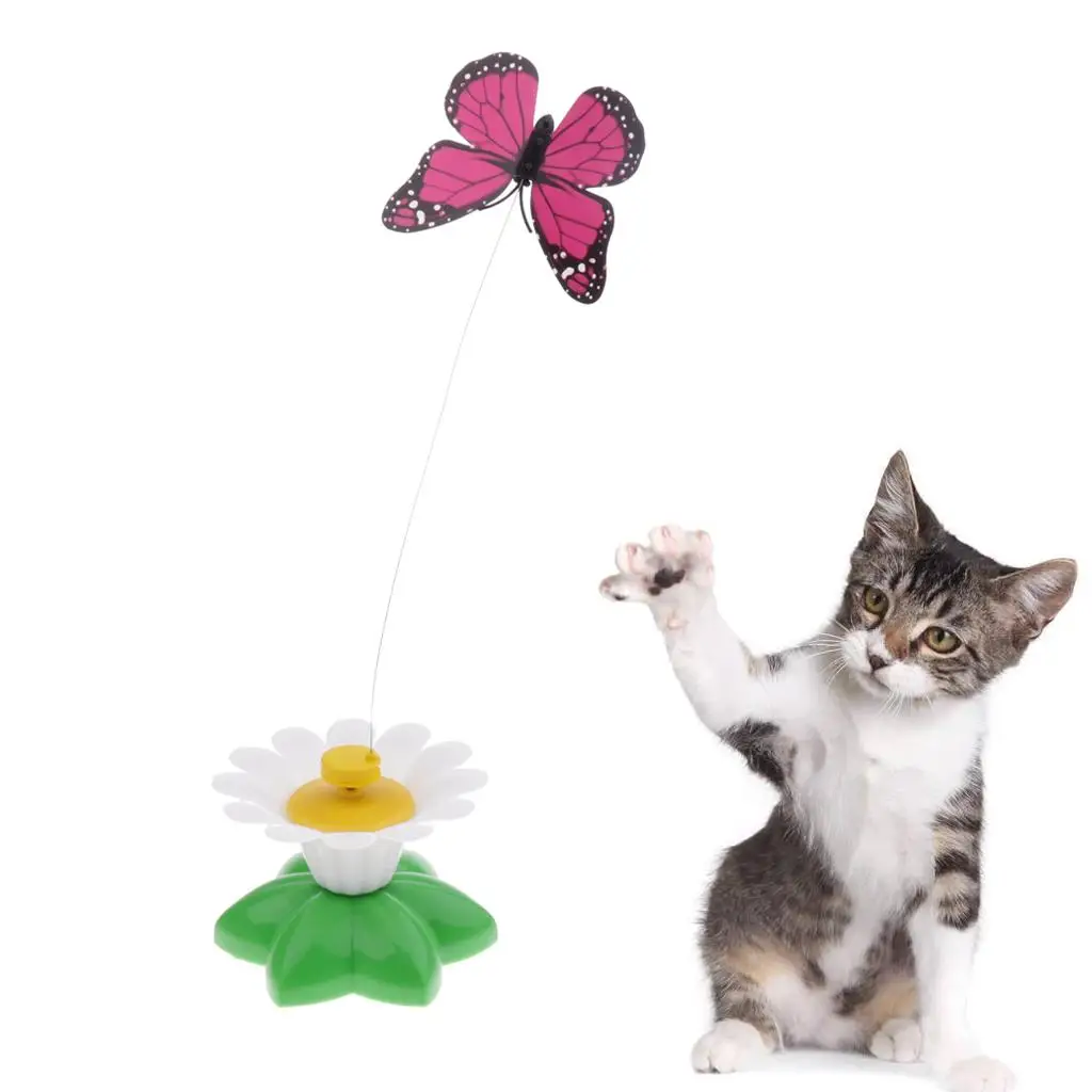 Funny Cat Attracting Toy Rotating Electric Flying Butterfly / Hummingbird Toy for Cat Kitten Pets Puppy