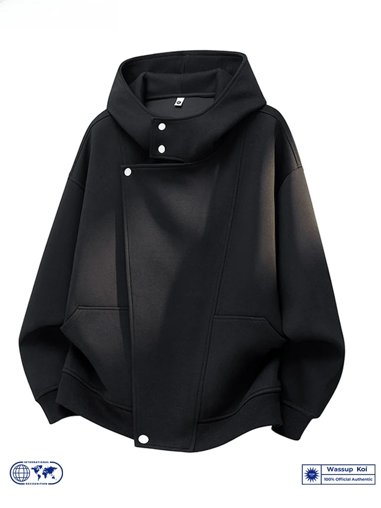 Wassup Koi American Style Hoodie Thickened Loose Fit Spring Autumn Unstructured Hood Long Sleeve Youth Casual Fashion Sweatshirt
