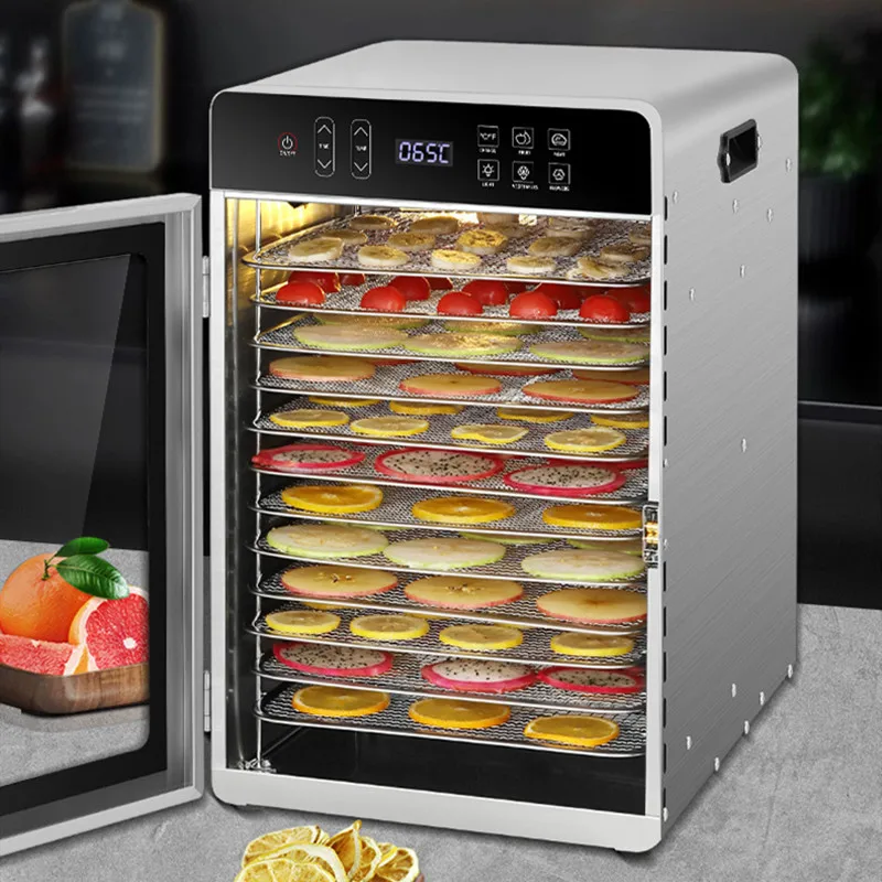 Smart Touch Screen Food Dehydrator 12 Layers | Stainless Steel Mesh & Trays | Dry Meat/Fruit/Veggies/Herbs | Preserve Nutrients