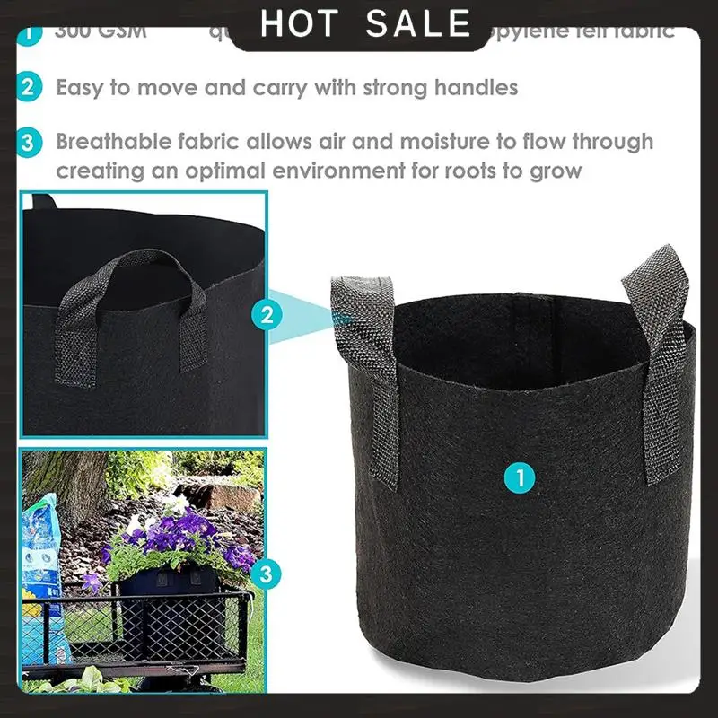 

24-Hour Delivery 30 Gallon Aeration Grow Bags 5PCS Fabric Pots With Handles Tree Planting Seedling Pots