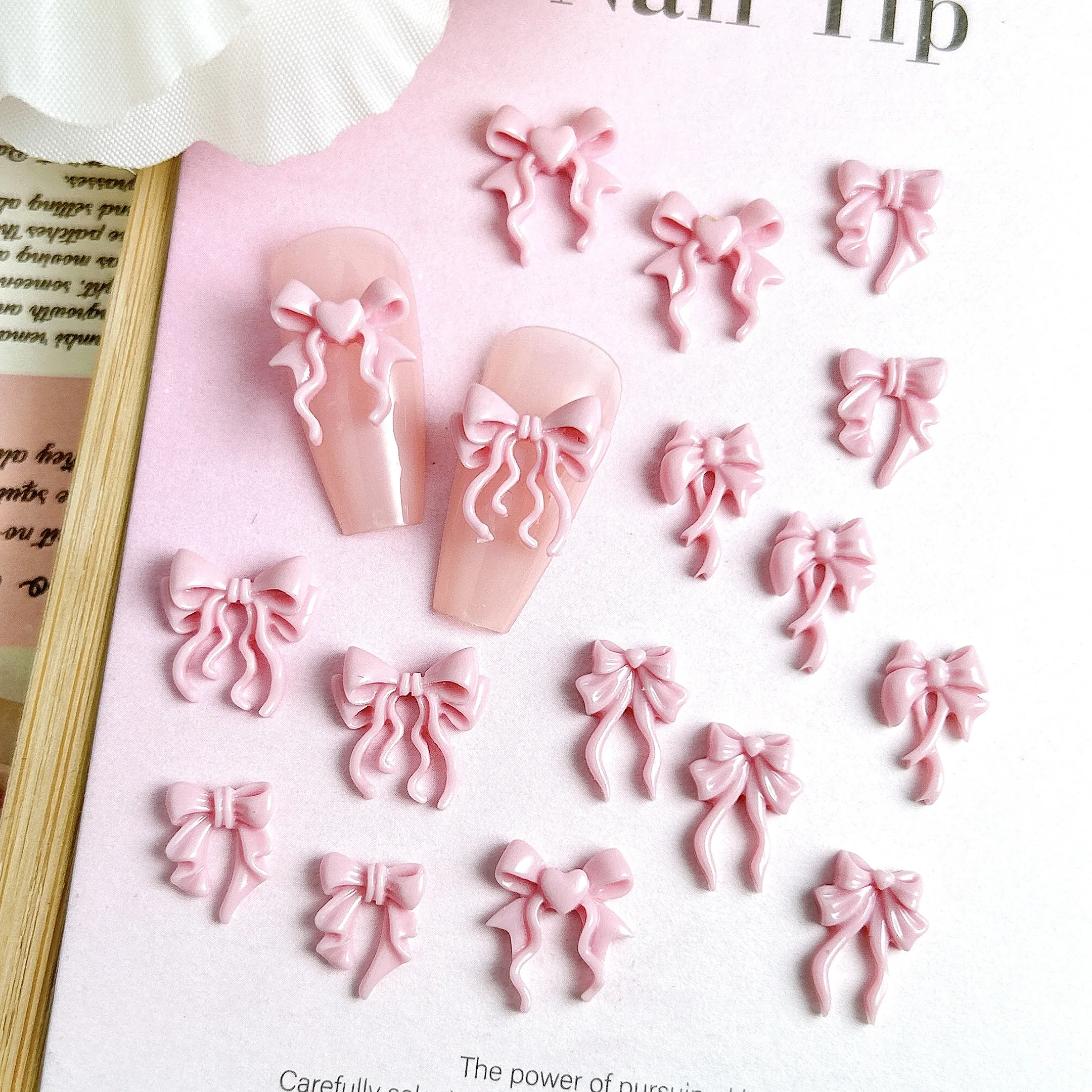 

50 шт. макаронные цветные глянцевые банты из смолы, подвески для ногтей, 3D минималистичные милые ленты, банты, украшения для дизайна ногтей для DIY Fairy Nails