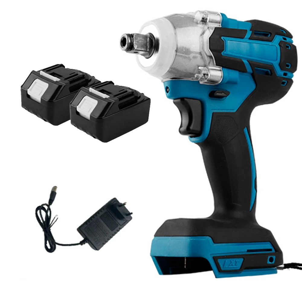 500N.M Torque Brushless Electric Impact Wrench 1/2 Inch Cordless Handheld Electric Wrench Screwdriver Power Tool for 18V Battery