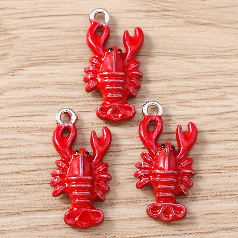 5 Stück 11 x 22 mm Cartoon-Emaille-Hummel-Anhänger für die Schmuckherstellung, Ohrringe, Halsketten, Armbänder, Zubehör, DIY-Geschenke – Detail 5