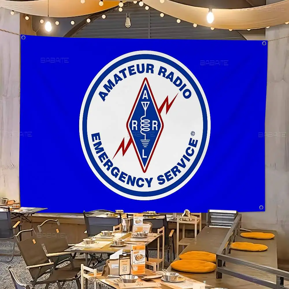 Licensed H-Ham Retro Radio  Retro Flags Multiple Choice Living Studio Booth Interior Decoration Banner