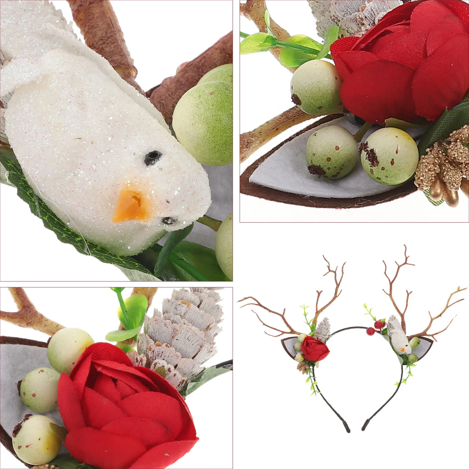 

1pc Festive Deer Horn Hair Hoop Antler Headband for Halloween Christmas Party Women Kids Costume Wedding Cosplay Decoration