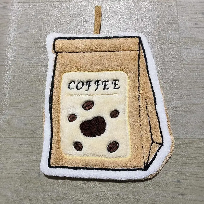 1 Stück saugfähiges Handtuch, Kaffeetuch, Handtuch für die Küche und das Badezimmer, Handtuch mit Cartoon-Motiv, praktisches Handtuch zum Aufhängen. – Detail 9
