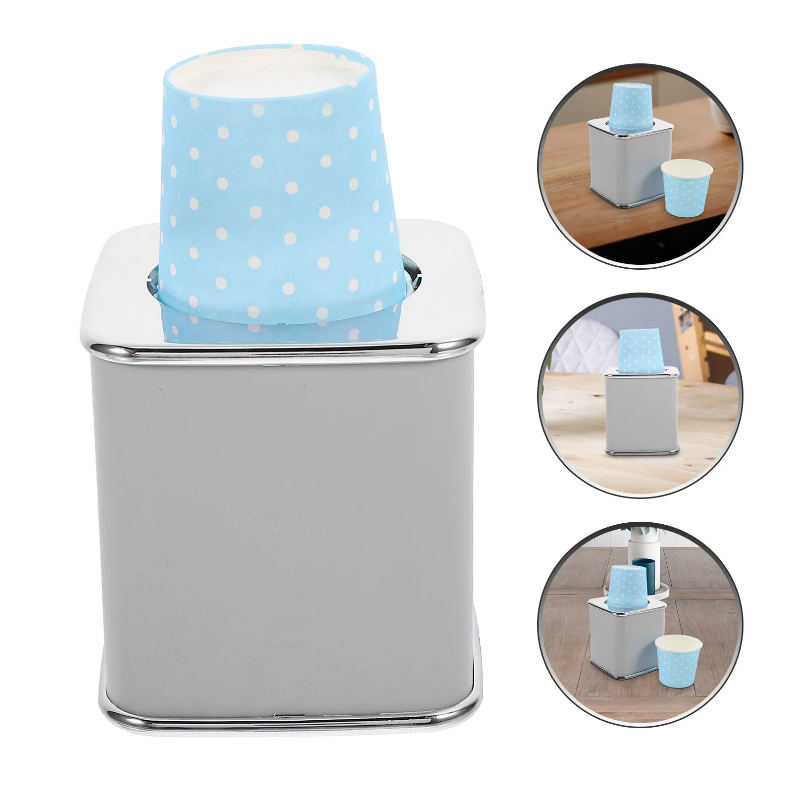 

20Pcs Paper Cup Dispenser Pull Type Upside Down Desktop Cup Holder for 57-66Mm Cups Bathroom Office Use