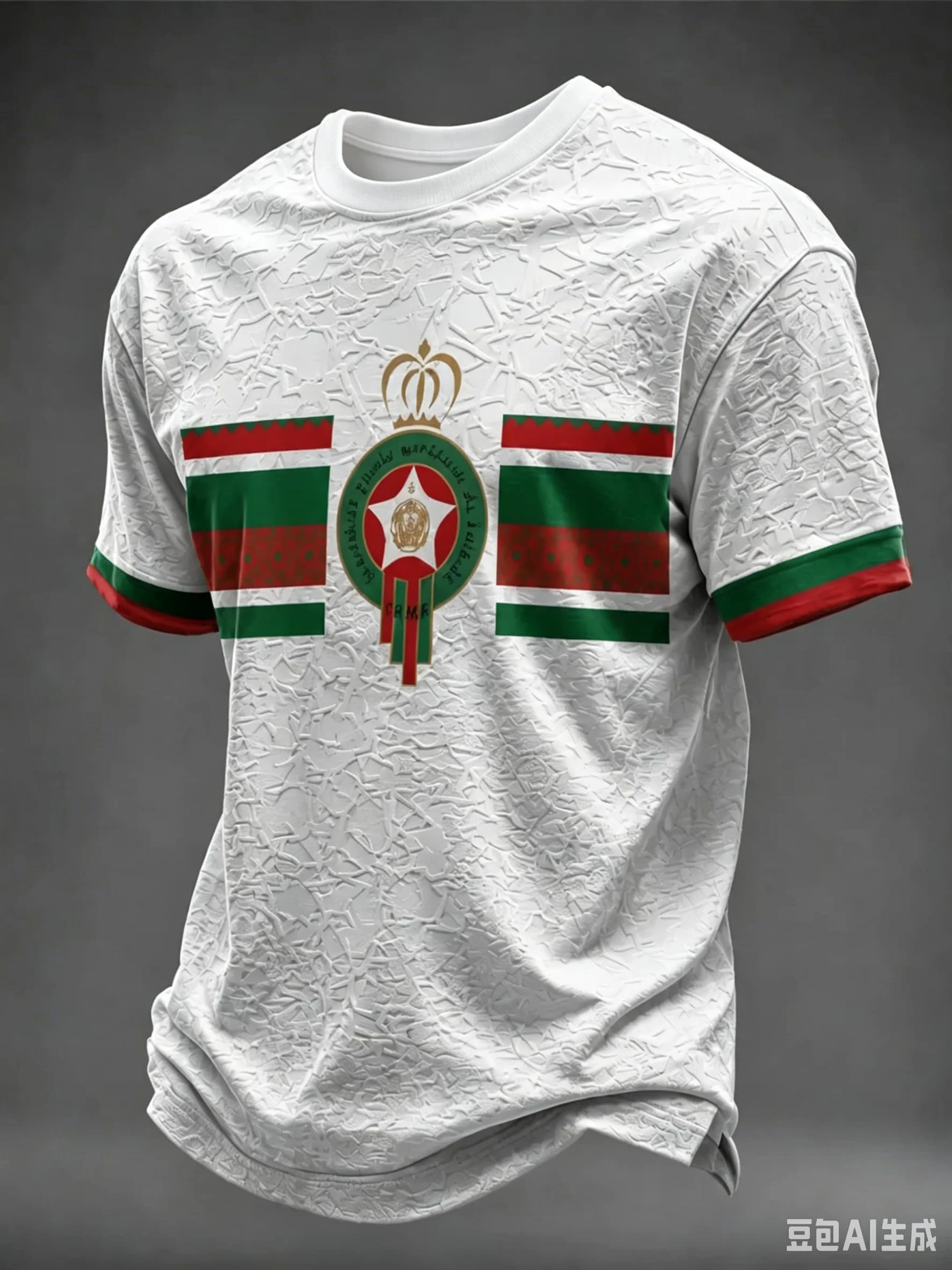 Morocco Team Away Soccer Jersey White Short Sleeve T Shirt Green Football Unisex Fans Supporter Training Sport Tee Casual  Top