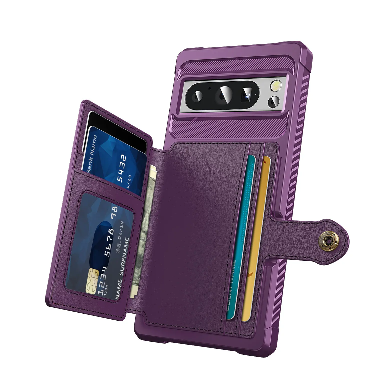 for Google Pixel 7 Pro 7A Pixel 8 Pro Pixel 8 Case with Card Holder, Heavy Duty Shockproof Rugged Leather Flip Wallet Cover