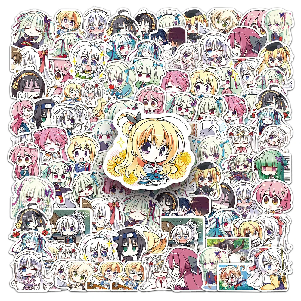 10/30/53 pçs dos desenhos animados senren banka adesivos anime jogo decalques à prova dwaterproof água crianças brinquedos diy portátil bagagem papelaria bonito menina adesivo