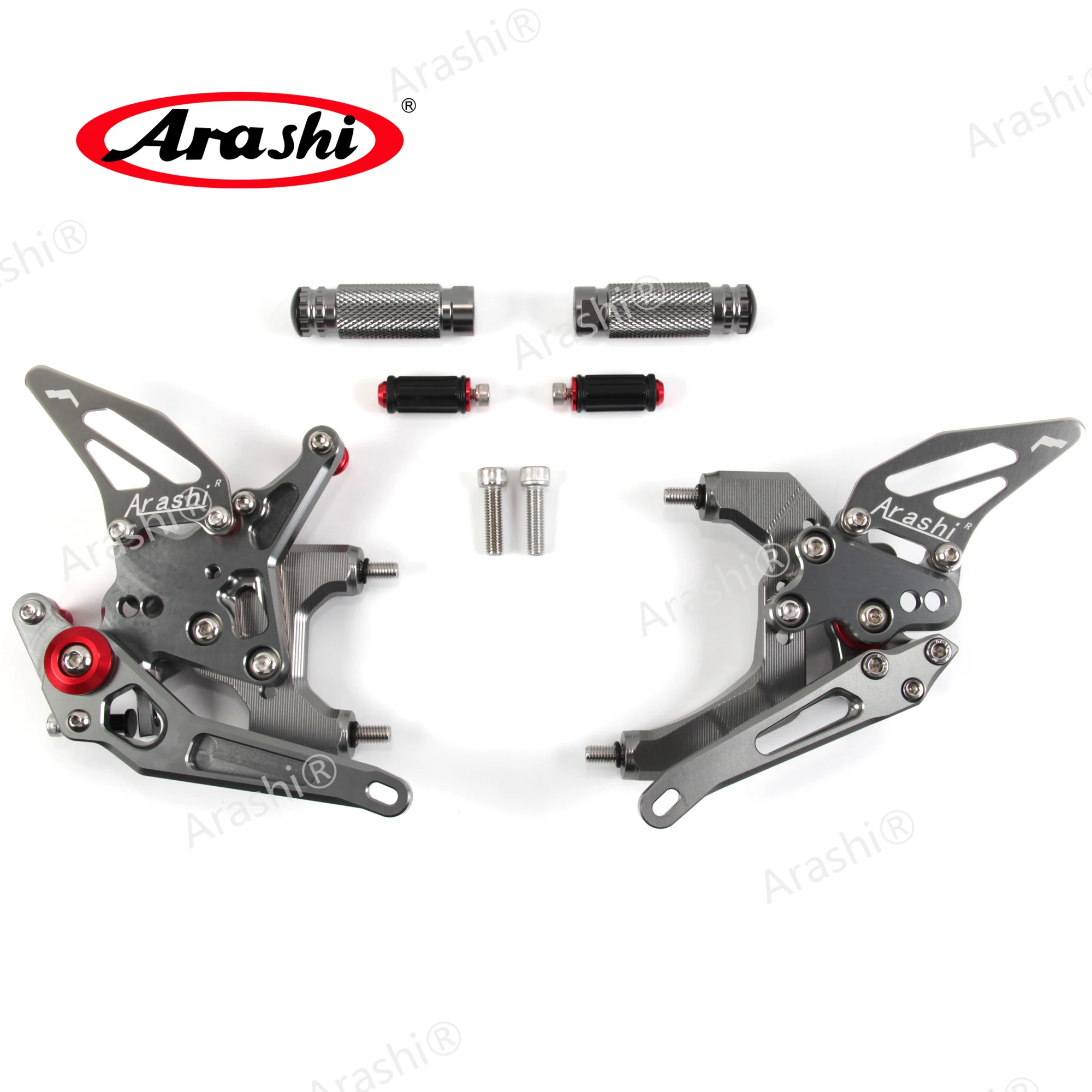 1 conjunto arashi imotocicleta cnc conjuntos traseiros ajustáveis pé resto footpeg peças para ducati 959 panigale 2016-2019 2017 2018 quickshift