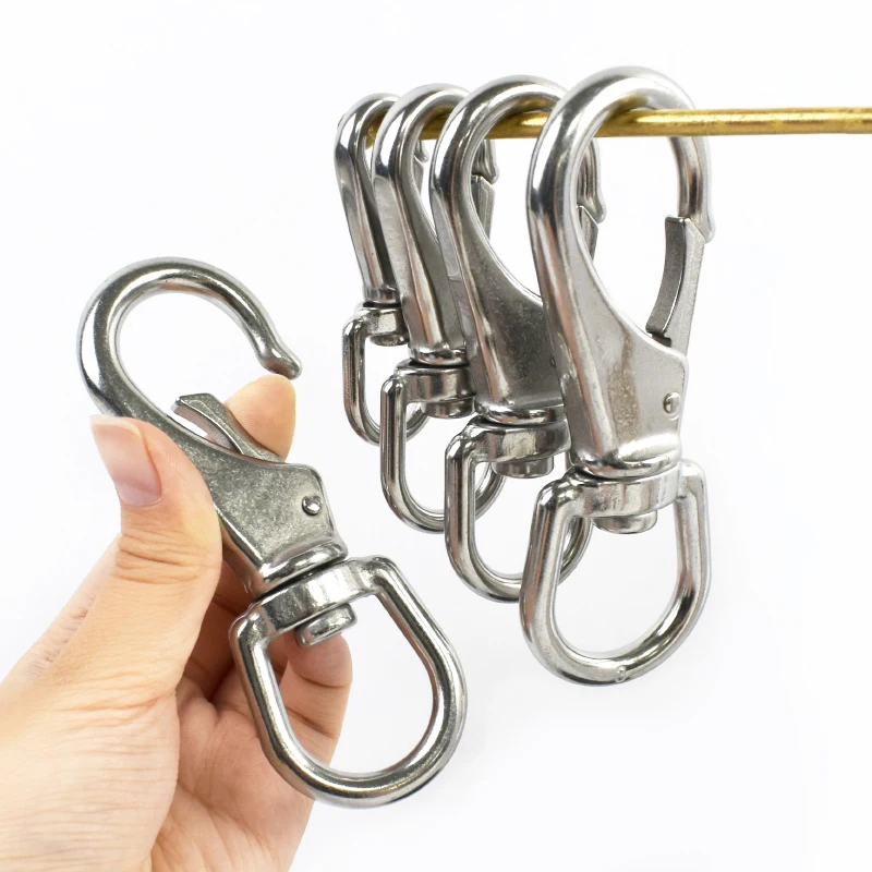 

304Stainless Steel Buckle 1-3Pcs 69-118mm Rotating Lobster Buckles Key Hook Dog Collar Hooks Snap Clasp DIY Hardware Accessories