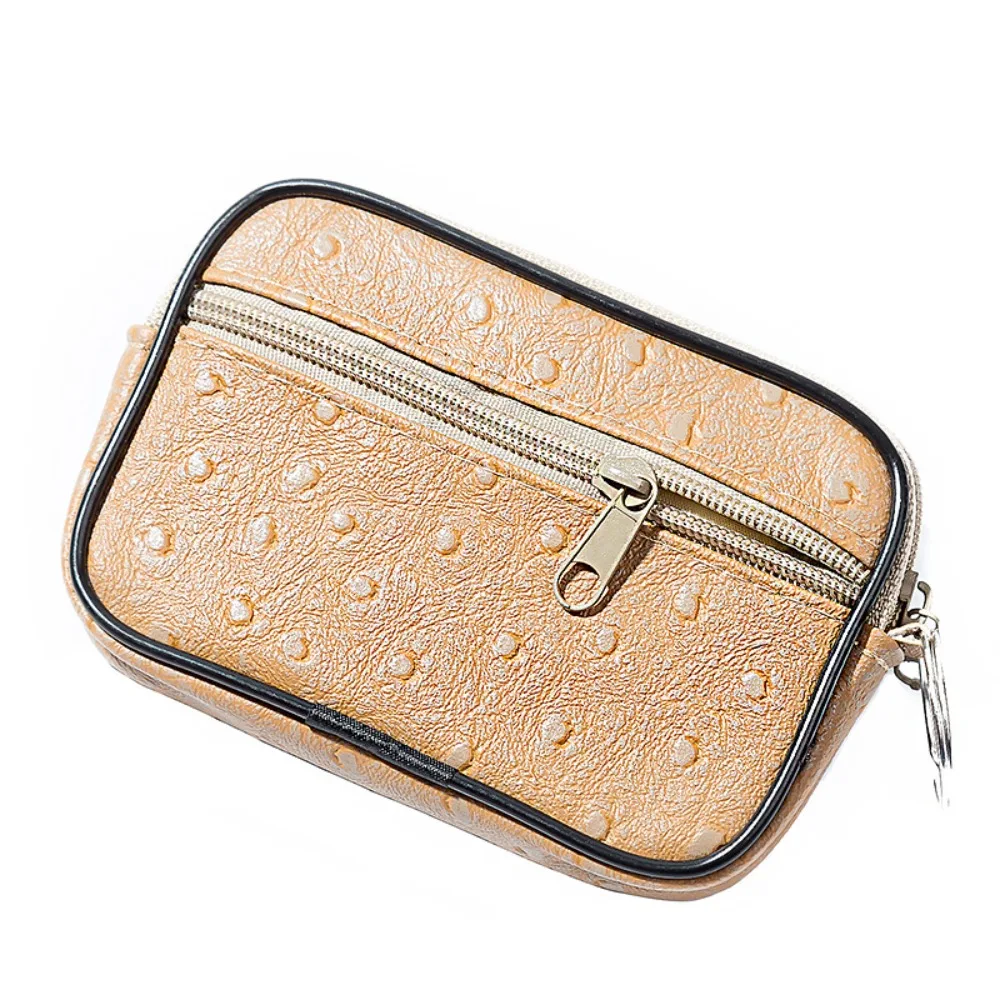 Portable Mini Retro Fashion PU Leather Card Bag PU Rectangular Shape Key Holder Man Wallet Small Coin Purse