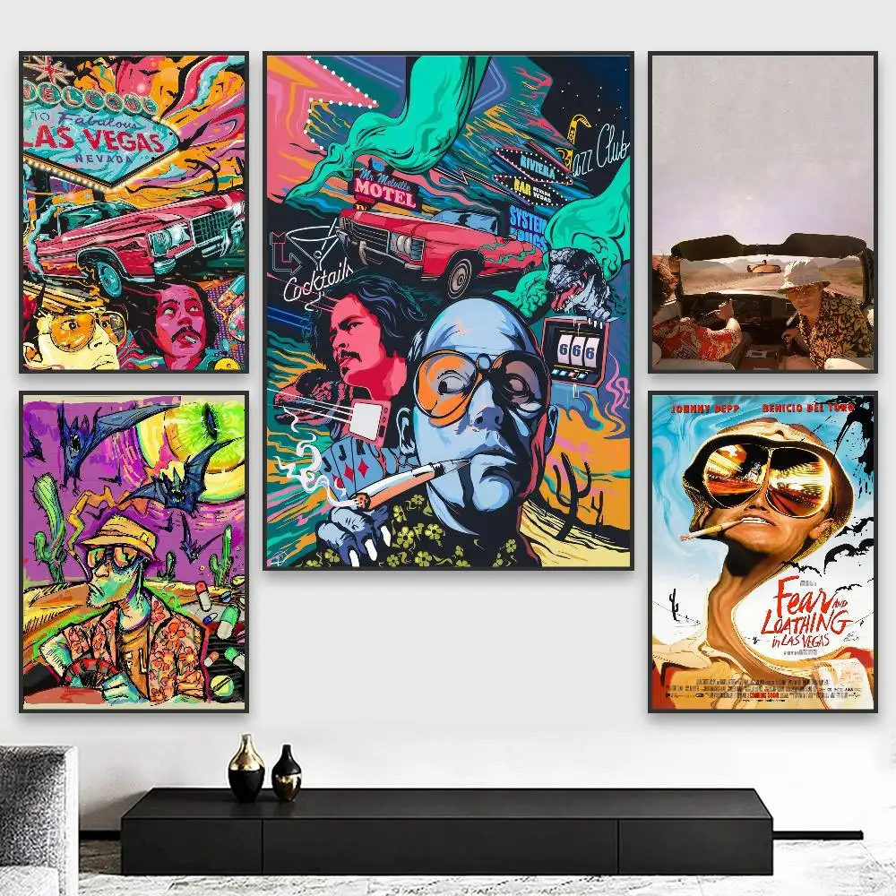الخوف الكراهية لاس فيغاس ملصق HD الفن لزجة جدار مقاوم للماء غرفة المعيشة المنزلي غرفة نوم الديكور الجمالي #2