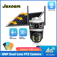 V380 Pro 4K 8MP HD 4G SIM Card Dual Lens Solar Cameras Surveillance PTZ Battery Camera Color Night Vision security Protection