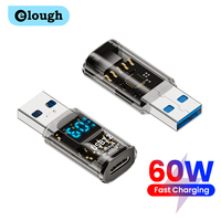 Elough 60W Type C Female to USB A Male Adapter LED 36W USB 3.2 Female to Type C Male Adapter USB A to USB A Connector