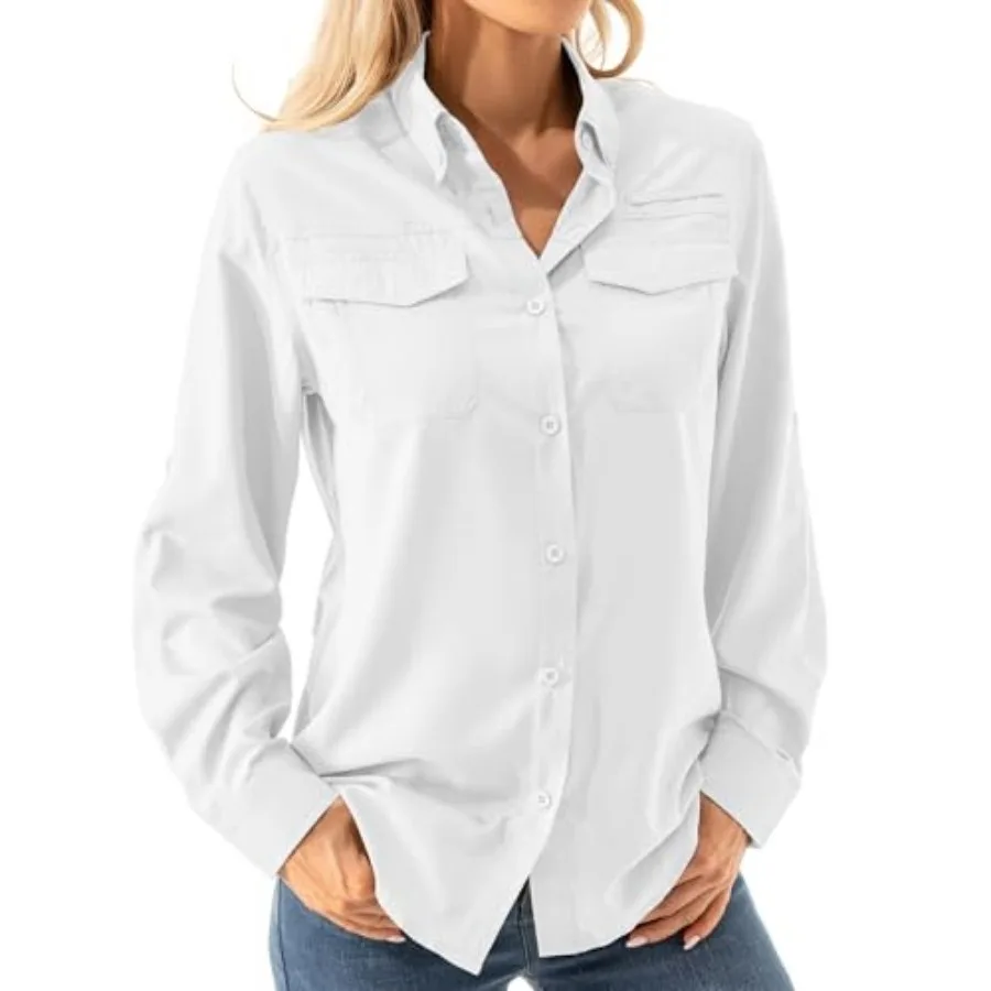 

Women's UPF 50+ Long Sleeve UV Shirts Sun Protection Outdoor Cool Quick Dry Fishing Hiking Safari Travel Gardening Shirts
