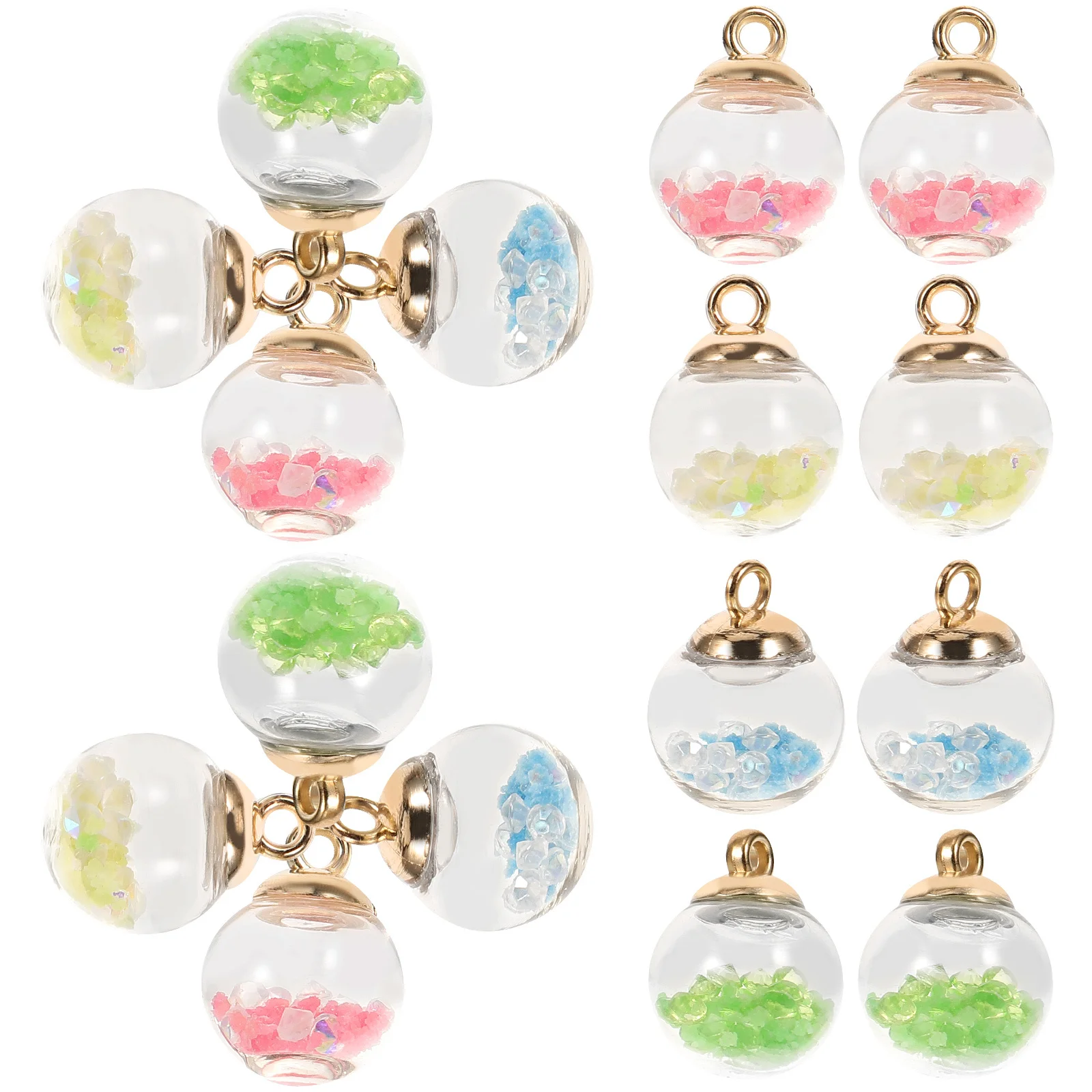 

20 шт. светящихся в темноте хрустальных шаров-подвесок для рукоделия, изготовления украшений, декоративных аксессуаров для цепочек