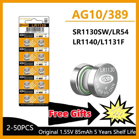 AG10 LR1130 Batteries 389A LR1130 LR54 L1131 SR1130 1.55v pile bouton haute capacité pour montres calculatrices Lasers