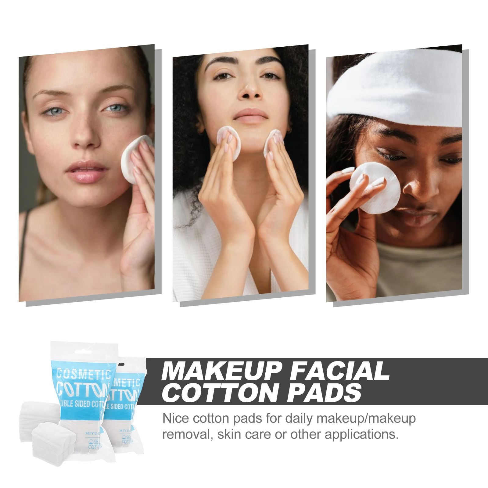 

200Pcs Makeup Cotton Pads Super Soft Touch Feel Non-Irritating Cotton Pads for Skincare Makeup Application Easy Carry Everyday