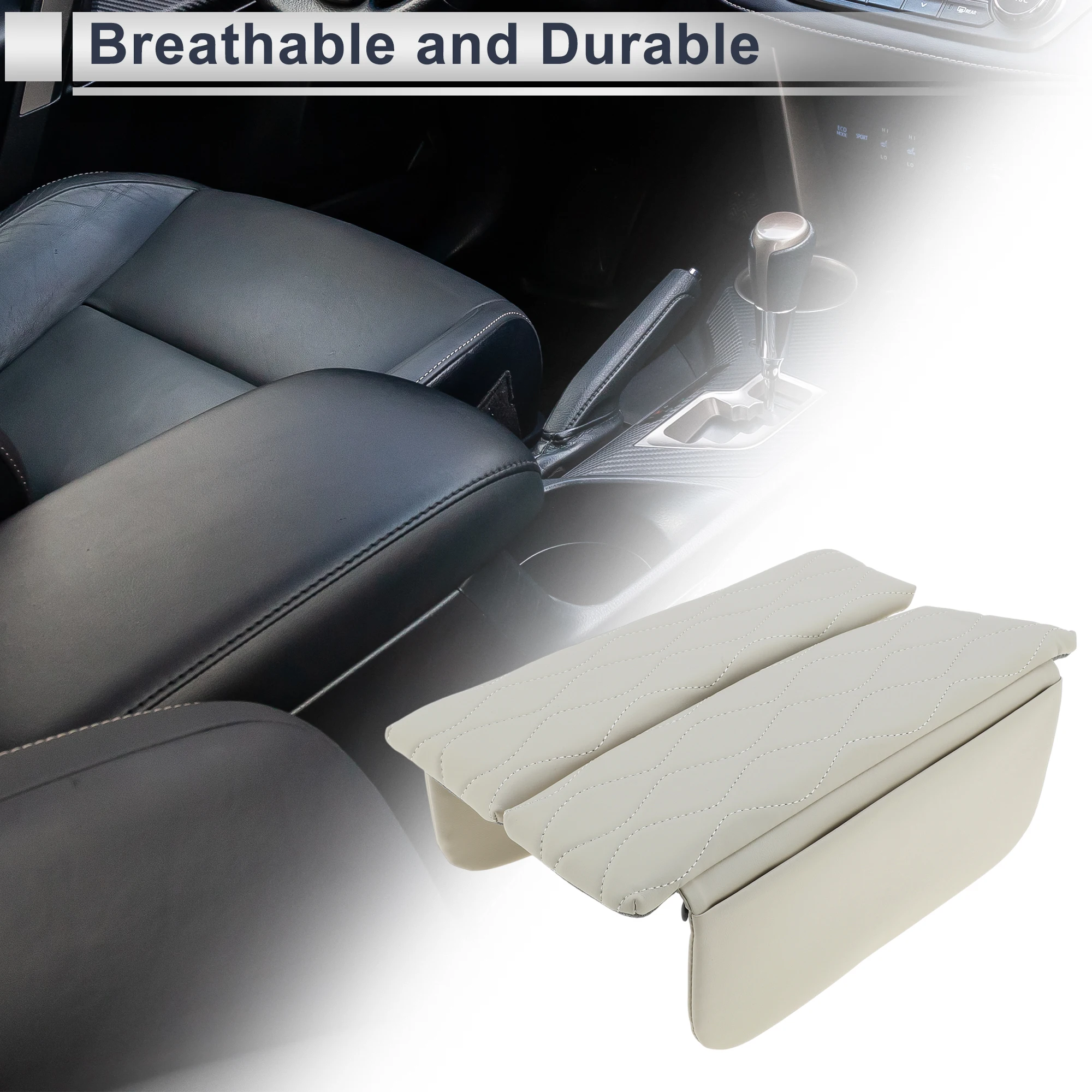 

UXCELL Car Center Console Cover for Mercedes-Benz C Class C300 2015-2021 Beige 1 Set