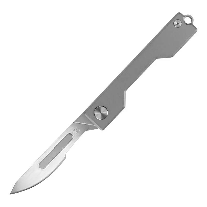 

HWZBBEN J087 Mini Pocket Knife Titanium Folding Multifunction Knife Paper Cutter Outdoor Camping Hiking Fishing Edc Self Defense