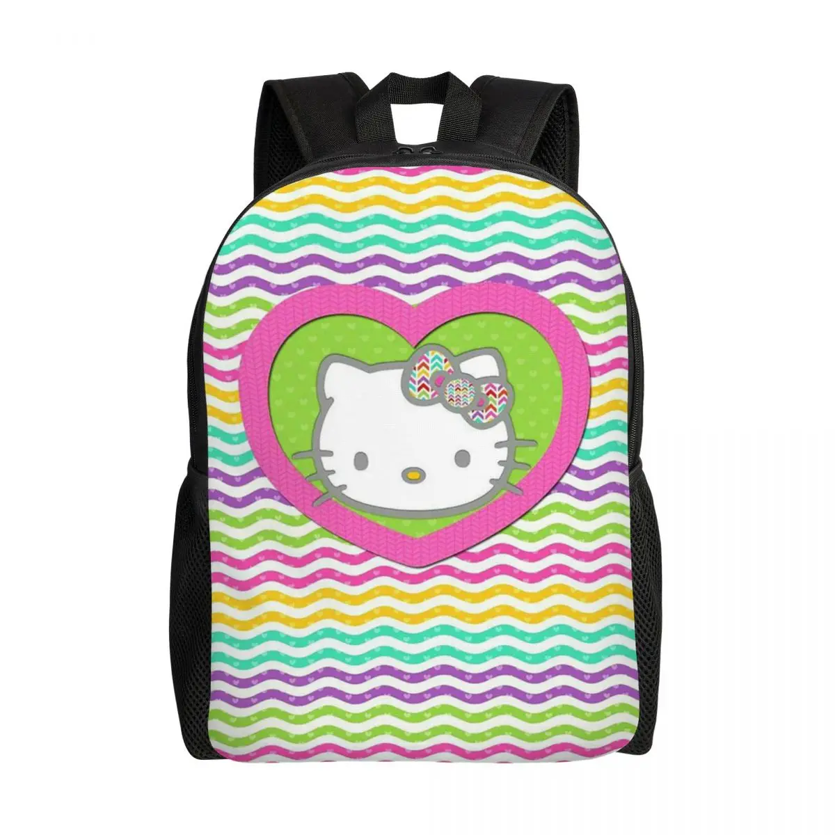 

Custom Hello Kitty Backpack for Men Women College School Student Bookbag Fits 15 Inch Laptop Cartoon Bags