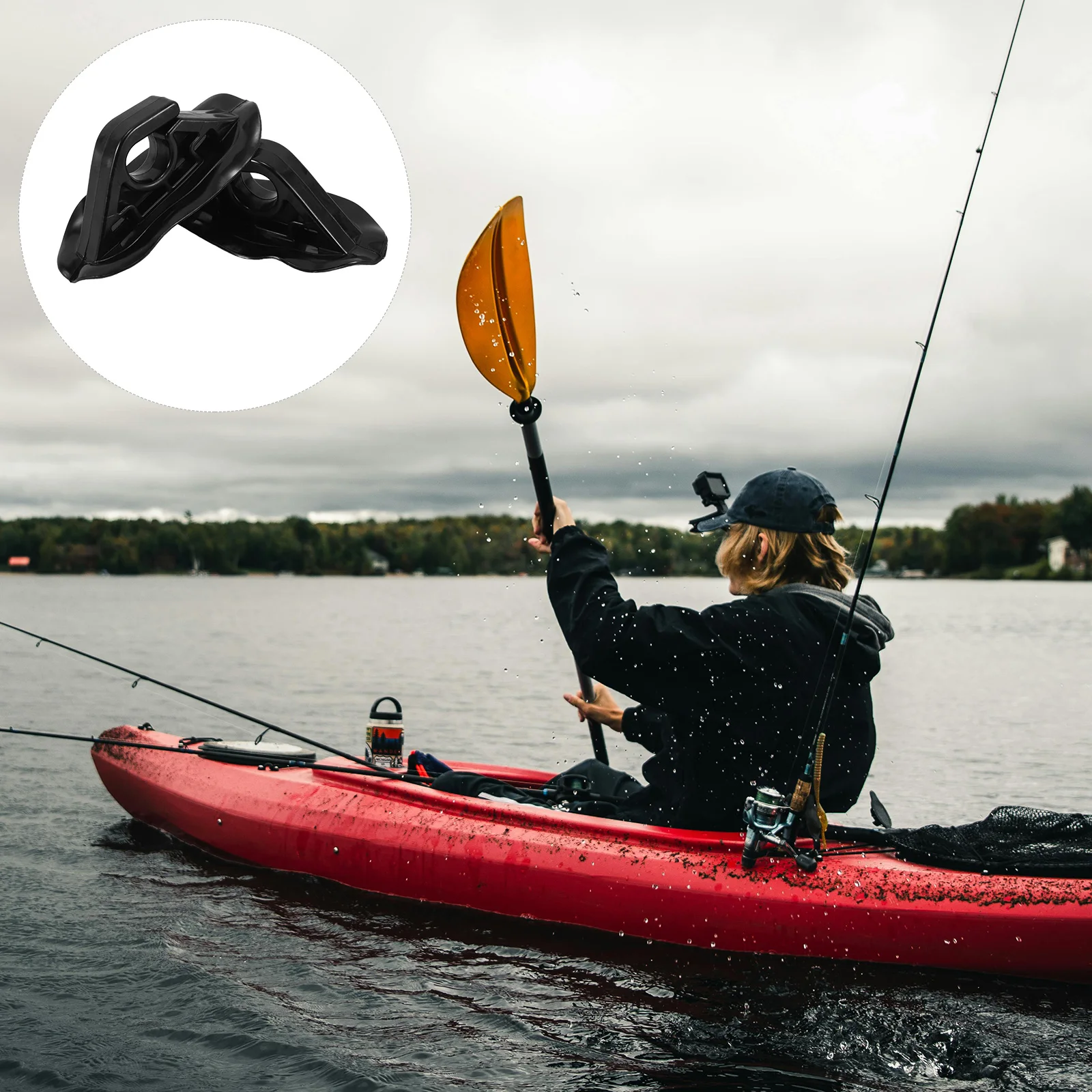 

2pcs Kayak Holder Clips Durable Pvc For Inflatable Boats Easy Install Boat Paddle Clips Paddle Holder For Canoe