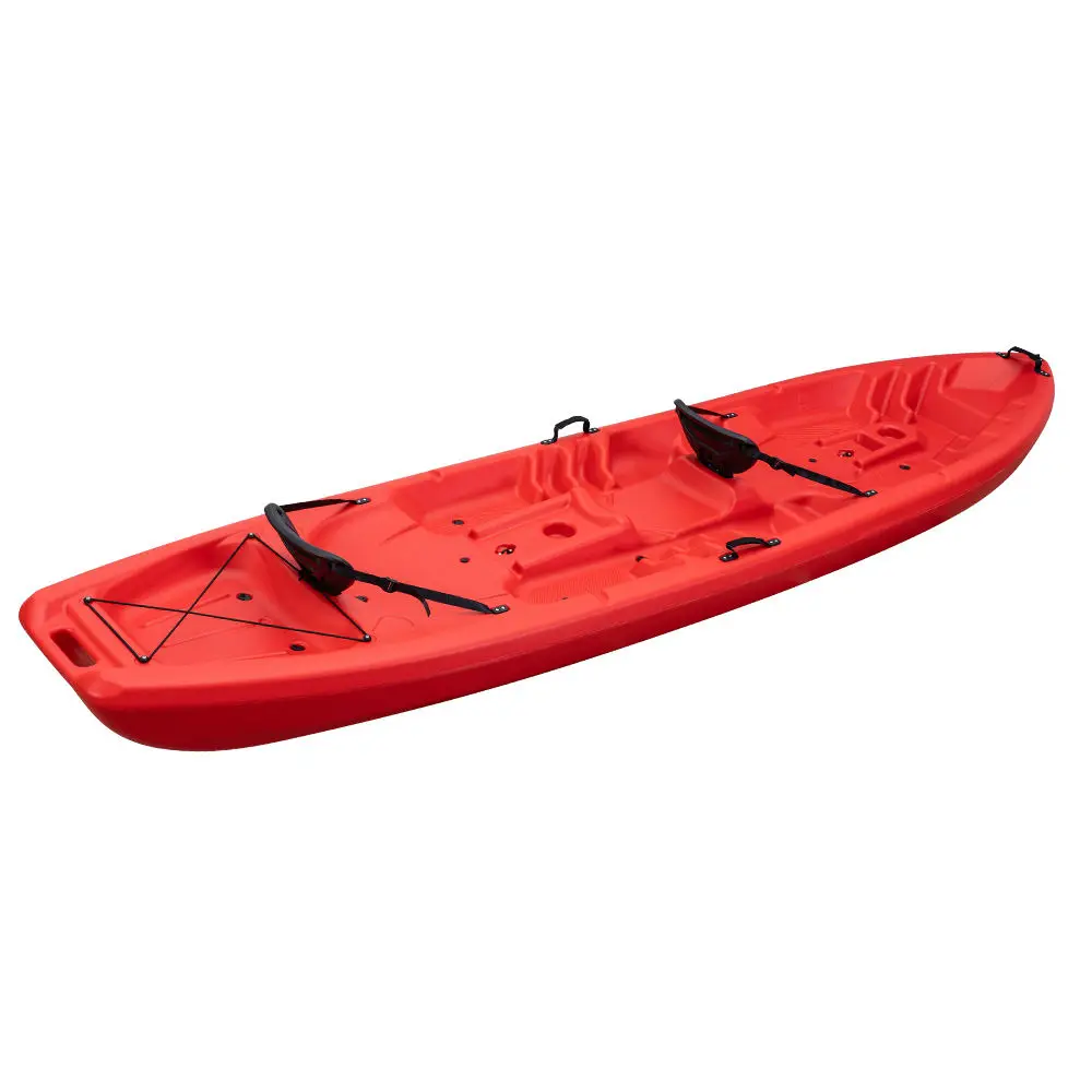 KUER 3.1‑4m HDPE Multi‑Person Sit‑On‑Top Kayak Portable For 2 Adults 1 Kid River Lake Fishing