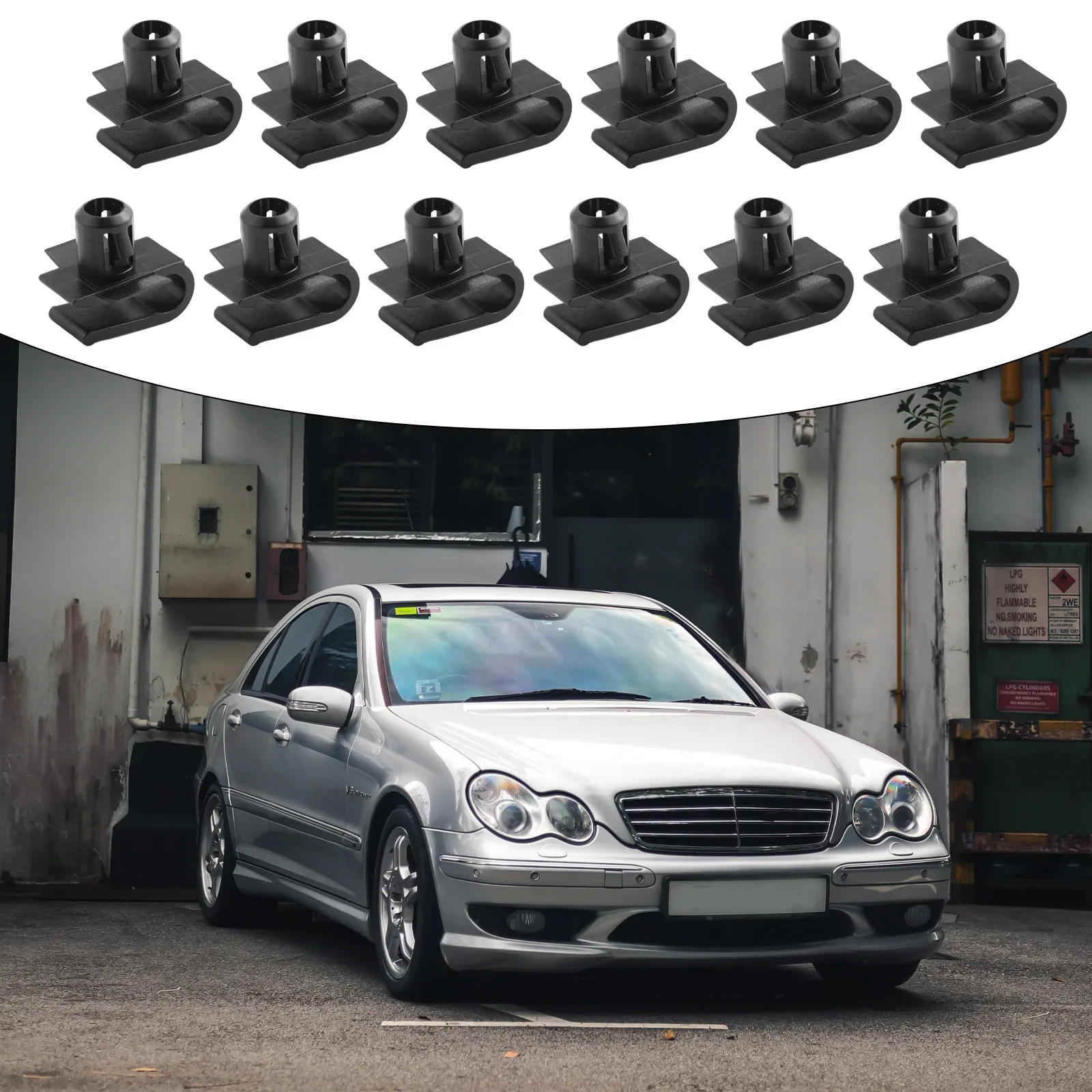 12pcs Grille Clip 0029885181 A0029885181 For Mercedes For Benz W203 W211 W215 Front Bumper Grille Fastener Fixing Clip Buckle