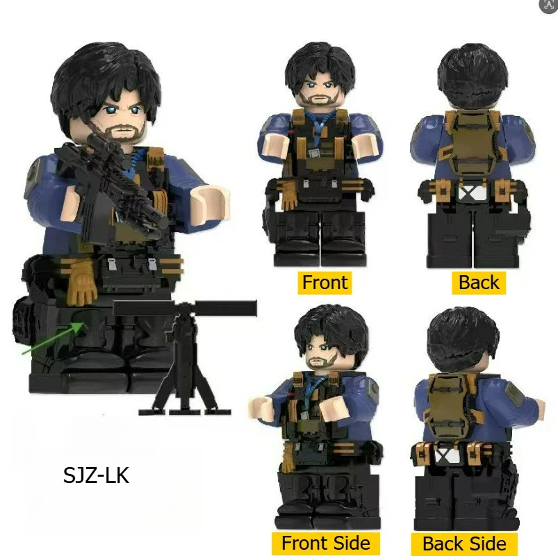 Figurenmodell als Schreibtischdekoration, Mini-Agent DIY-Montage-Spielzeug, Tintenwasch-Wolkenmuster Militärstil-Soldaten-Bausteine