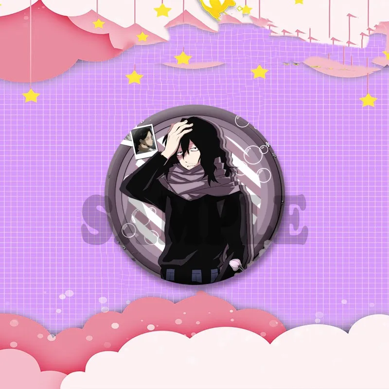 Game Anime Shota Aizawa Cosplay Badge Pin SPTE Plastic Snap-in Brooch Accessories Bag Hat Decor Jewlery Gifts