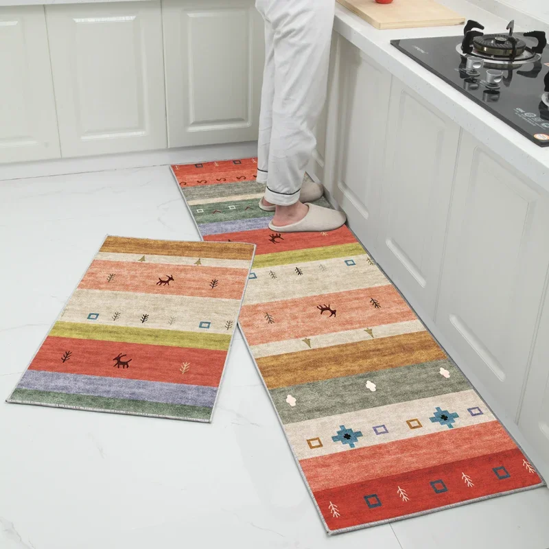 Kitchen Floor Mats Water-Absorbing Oil-Absorbing Non-Slip Nordic Modern Minimalist Style Bathroom Washable Carpets