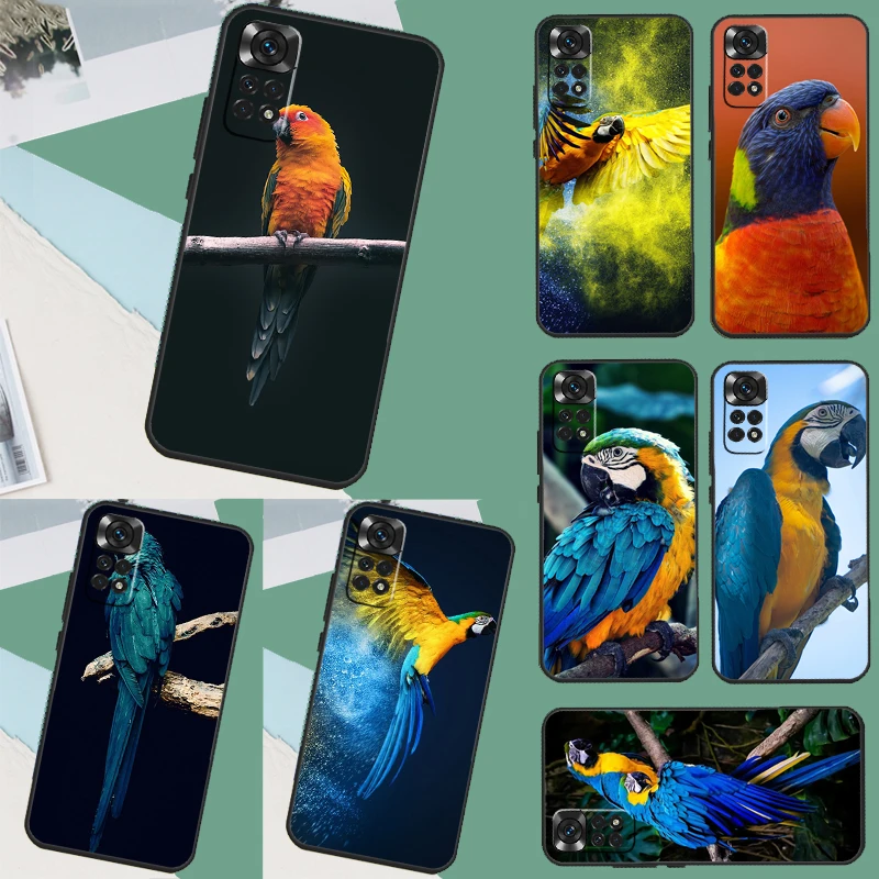 Parrot Bird Case For Xiaomi Redmi 12 9C 10A 10C 12C Redmi Note 11 8 9 10 12 Pro 9S 10S 11S 12S Cover