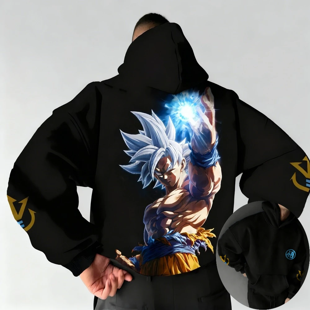 

Мужская толстовка с капюшоном DRAGON BALL Son Goku, аниме, весна-осень и зима, высококачественная одежда для родителей и детей с длинными рукавами для мальчиков
