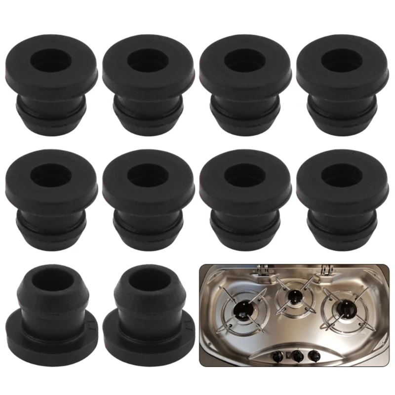 Stove Grommets Scratchproof Grates Grommet Rubber Grommets Heat Resistant Grate Pad Replacement Part 10Pcs