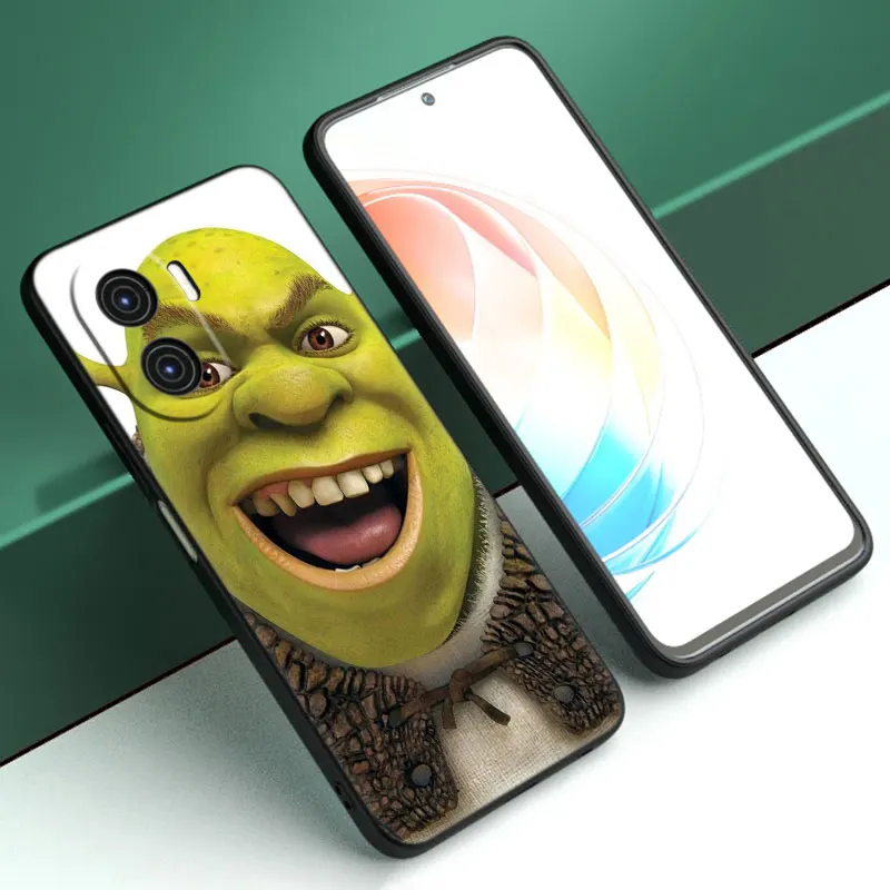 Cartoon Movie S-Shrek Cartoon Cover Black Bumper Case For Huawei P60 Pro Art P50E P40 P30 P20 Pro P10 Lite P Smart Z PSmart 2021