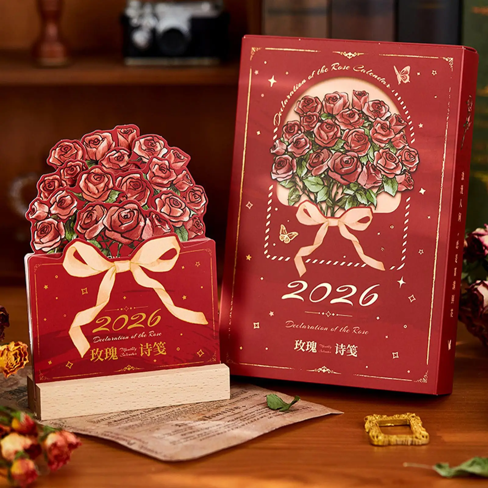 

2026 Calendar Desk Rose Daily Weekly Monthly Planner Vintage 2026 Calendar Deck Decor For Agenda Appointment Planning New Year