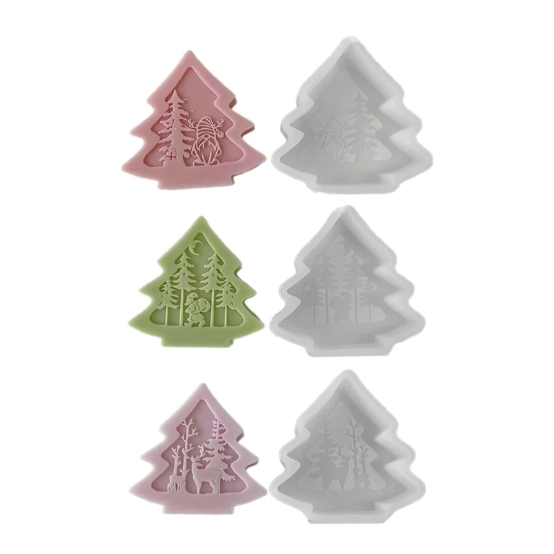 

Versatile Silicone Christmas Tree Mold Festive Crafting Mould Soap Molds N0HE