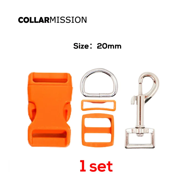 1set (plastic buckle+Tri-Glid+square keeper+D ring+metal dog clasp)electroplating process DIY dog collar accessories 17 kinds