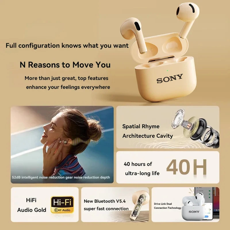 سماعات أذن بلوتوث لاسلكية من سوني، سماعات رأس للحد من الضوضاء، سماعات أذن نصف داخل الأذن مع ميكروفون، سماعة رأس رياضية لهاتف iPhone Xiaomi #3
