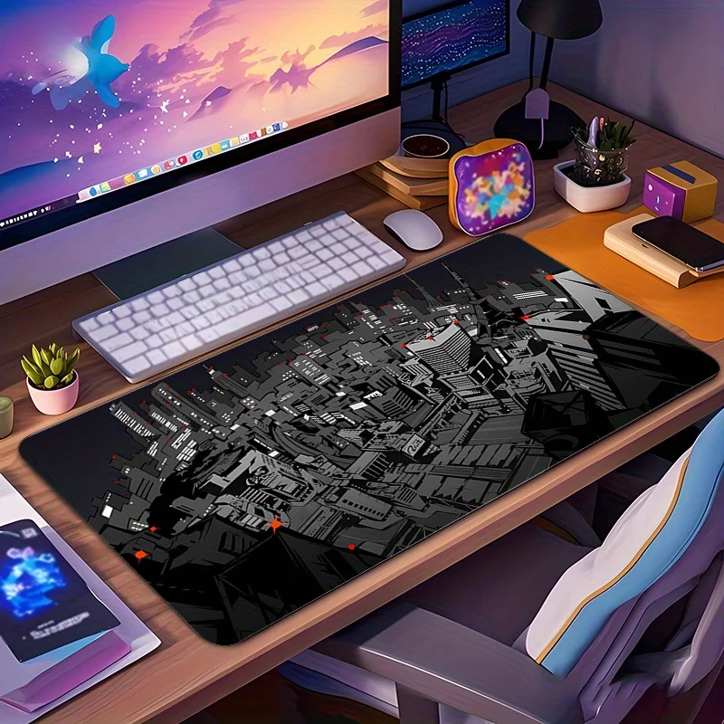 Tokyo Night City Extra Large Gaming Mouse Pad Non-slip Rubber Desktop Mat Desktop