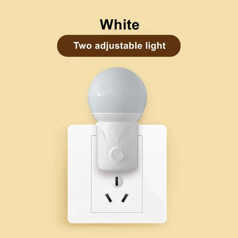 LED Night Lights Plug In Wall EU 2 Color Dimmer Bulb 220V Reading Night Lamp For Bedroom Eye Protection Lamp Baby Sleeping Light