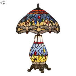 American Vintage Retro Tiffany Table Lamp LED E27 Stained Glass Desk Lights Home Decor Loft Coffee Table Living/Model Room Study