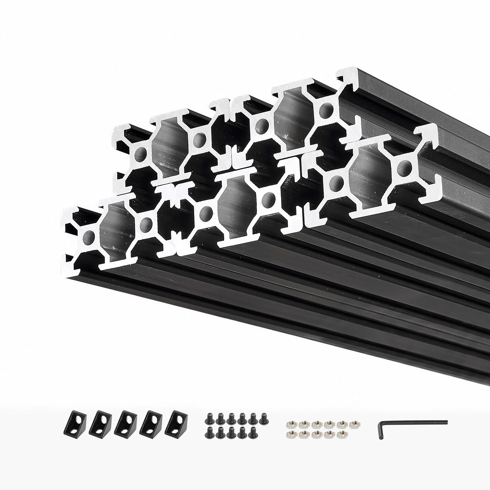 SucceBuy 5PCS 2040 Aluminum Extrusion Profile 2000 mm V Slot Anodized Linear Rail, High-Strength Extruded Aluminum Rail for 3D Printer Parts and CNC DIY Workbench