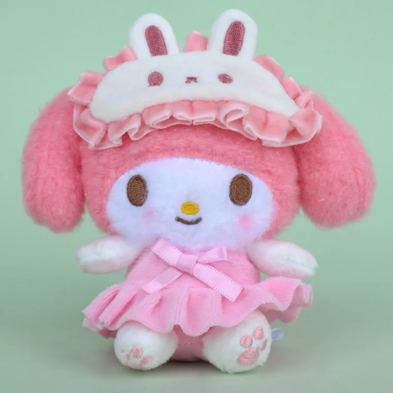 Kawaii Sanrio Pingente de Pelúcia para Meninas, Anime Chaveiro, Minha Melodia Cinnamoroll Kuromi Desenhos Animados, Mochila Estudantil, Brinquedos Decorativos, Halloween