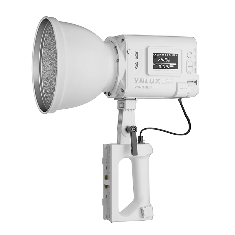 YONGNUO LUX200 YNLUX200 200W 2700K-6500K Bowens Mount Handheld Outdoor LED Light with Handle Power Adapter