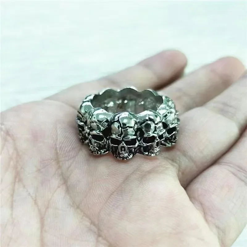 Retro full circle domineering skull ring new fashion men's jewelry