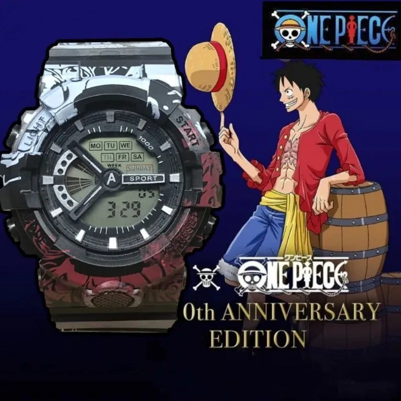 One Piece Anime Luffy Student Waterproof Wrist Watch Boy Girl Fashion Electronic Watch Sports Chronograph Watch Birthday Gifts